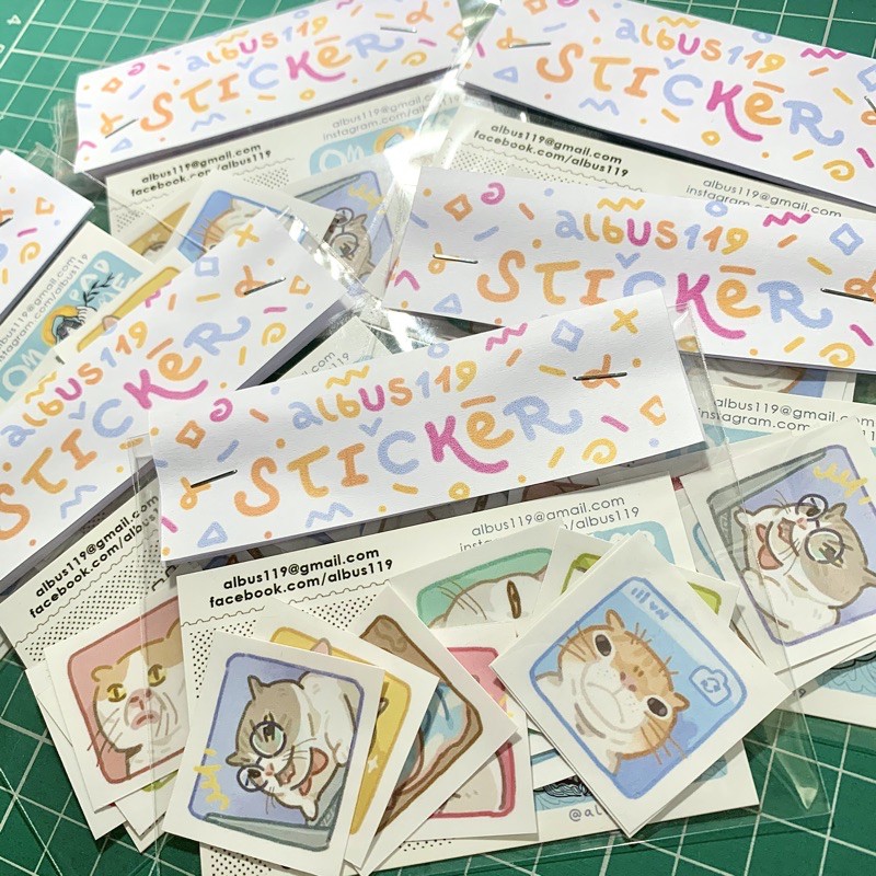 Cat Meme Sticker | Decal nhãn dán trang trí mèo | albus119