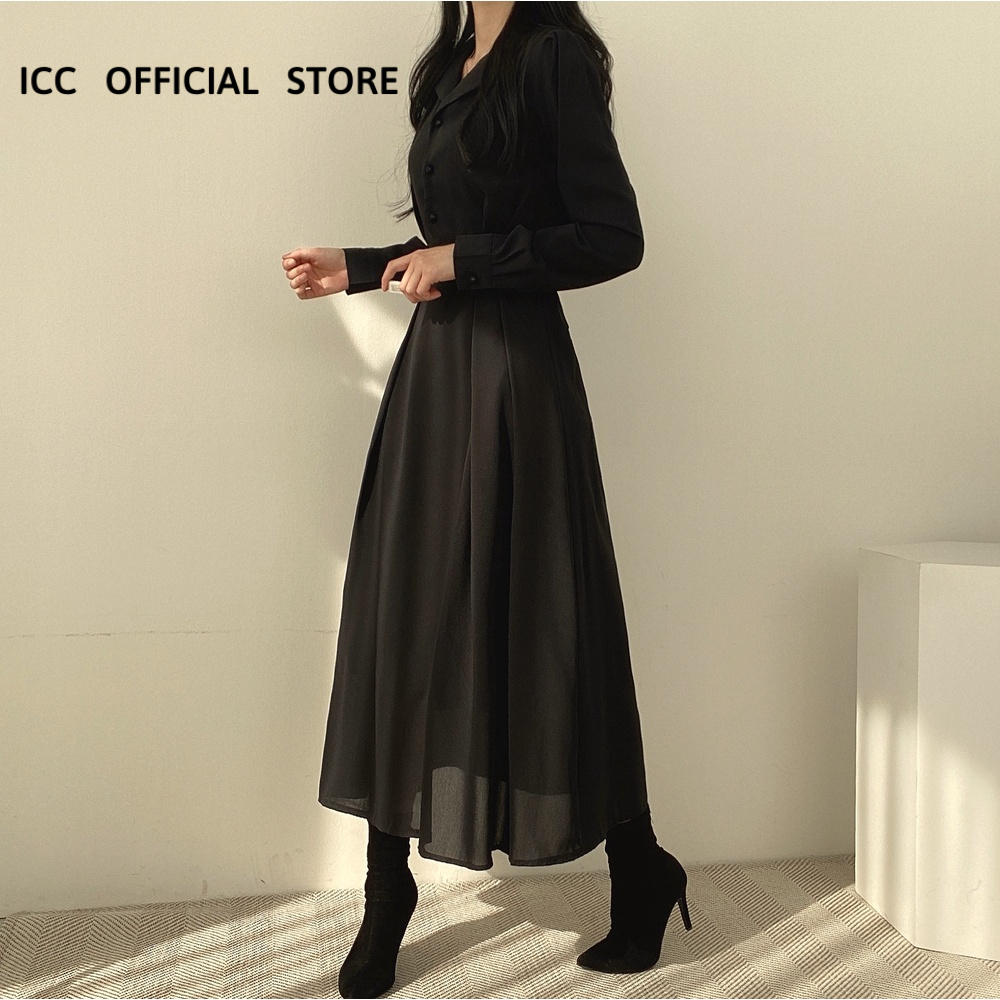[ORDER] Váy voan thanh lịch dáng dài xếp ly ICCICC1992 VD057
