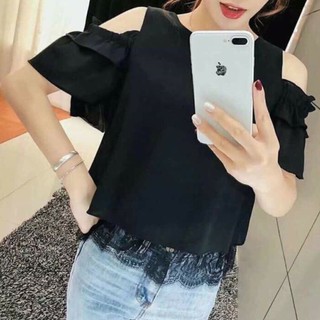 Áo kiểu nữ hở vai phối ren siêu xinh