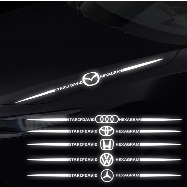 Tem Decal Dán Trang Trí Xe Ô Tô Laser Phản Quang Biểu Tượng &quot;STARCFDAVID - Logo Hãng Xe - HEXAGRAM&quot;