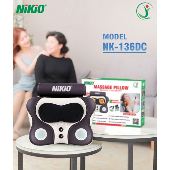 Máy đấm lưng massage xoa bóp lưng cổ vai gáy pin sạc Nikio NK-136DC