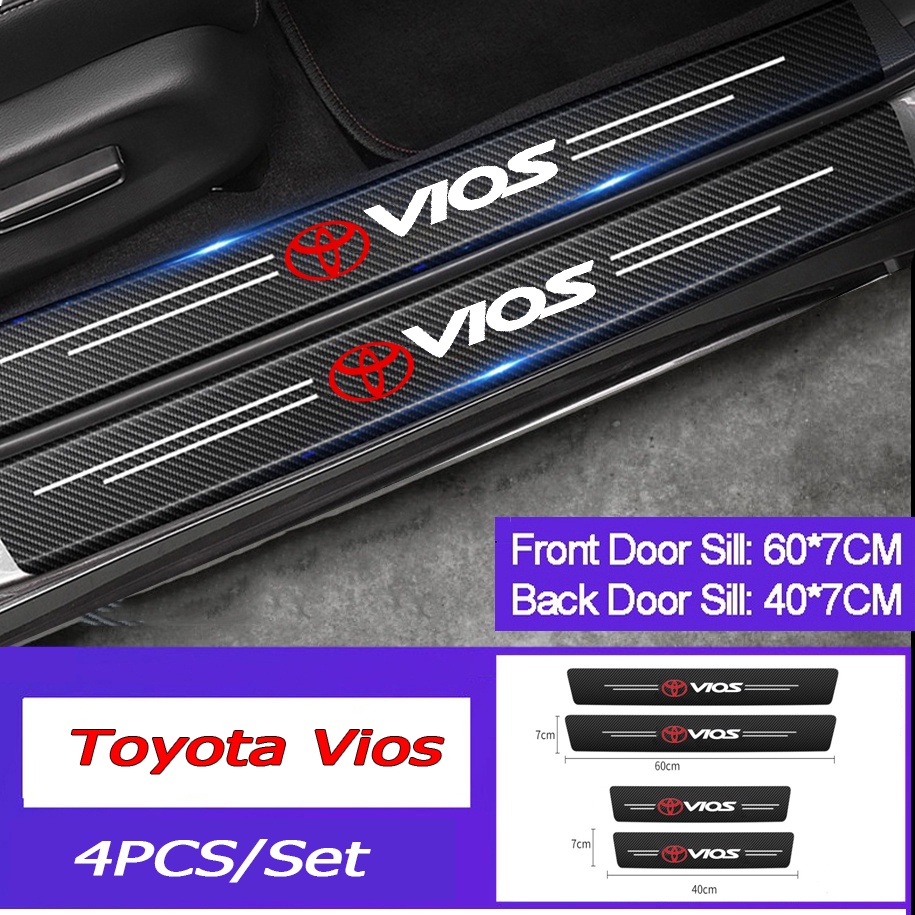 TOYOTA Miếng Dán Bảo Vệ Cửa Xe Hơi Bằng Sợi Carbon Dày Dặn Chống Trầy Cho Vios