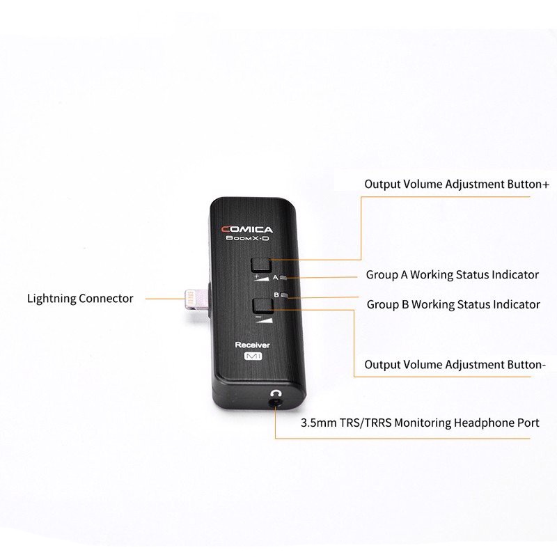 Micro Không Dây Cổng Lightning Thu Âm Cho Các Thiết Bị IPhone, IPad, IPod Comica BoomX-D (MI1 / MI2)