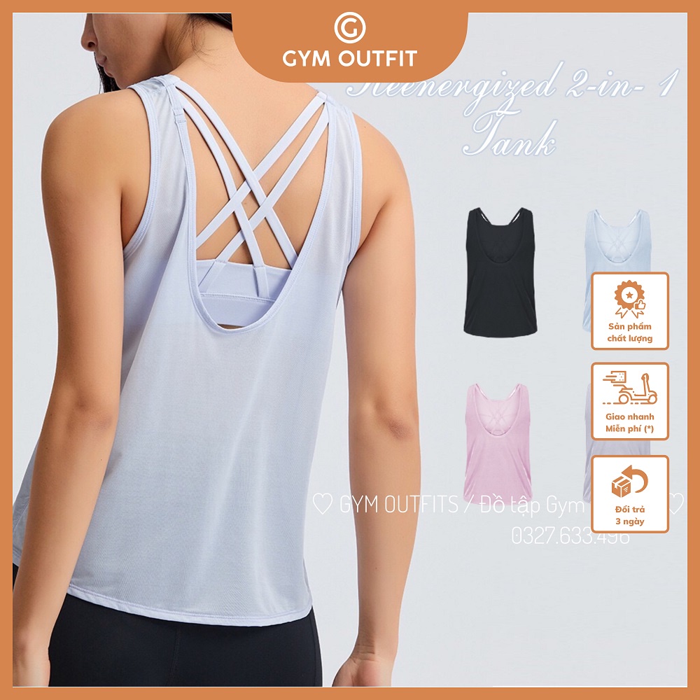 Áo Tập Reenergizead 2-in -1 Tank Lululemon - Áo Tank Liền Bra Tập Yoga Gym Cao Cấp