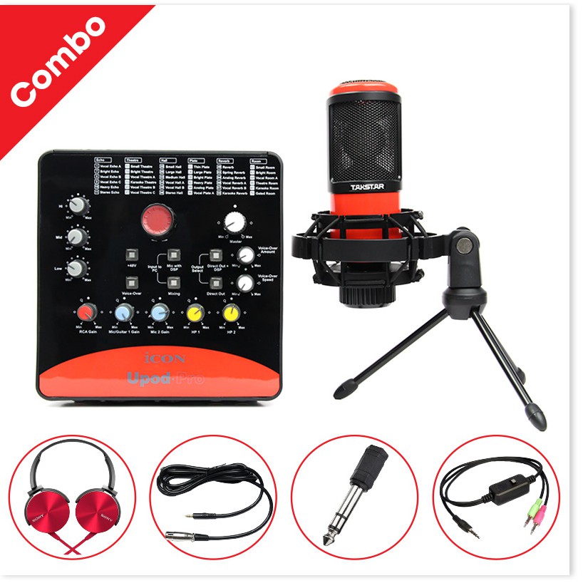 Combo Trọn Bộ Thu Âm Tại Nhà  Cực Chất- Takstar PC K320 + Icon Upod Pro + Full Phụ Kiện Livestream, Thu Âm ,Hát Karaoke