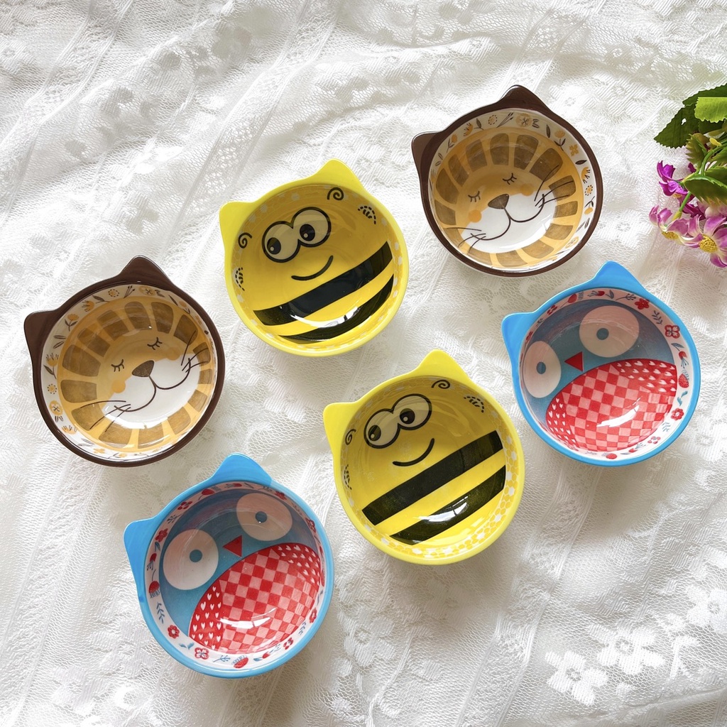 Bộ Chén Dĩa Sứ Bát Ăn Cơm Đĩa Sứ Dễ Thương Cute Bát, Bát dặm decor cực đẹp cho bé