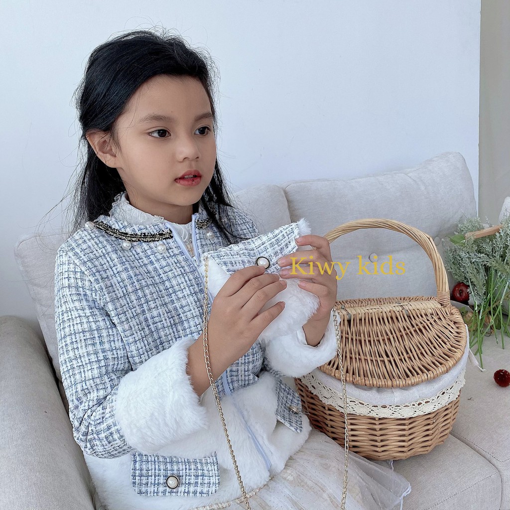 Áo khác dạ cho bé gái TWEED KIWY KIDS52 cho bé từ 1 đến 6 tuổi