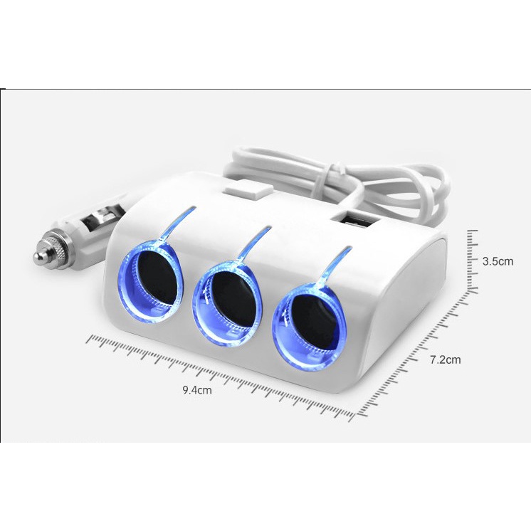 Bộ Chia Tẩu Sạc Ô Tô 3 Cổng Olesson Tẩu Chia Sạc 2 Cổng Usb Sạc Điện Thoại Ô Tô Trangdiemxe 3 By-281
