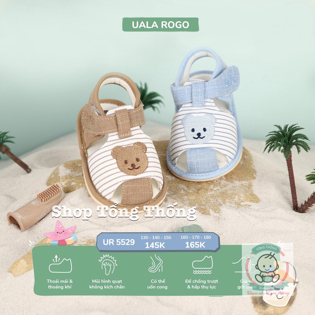 Giày tập đi bò ngủ trưa chuẩn y khoa đế cao su non bé trai bé gái siêu mềm nhẹ chống trơn trượt UR5501 5529