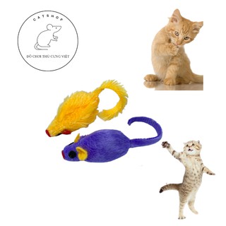Bộ 4 chuột nhỏ lông vàng cho mèo - đồ chơi cho thú cưng