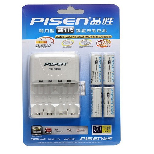 Bộ pin & sạc AA Pisen 2000mAh