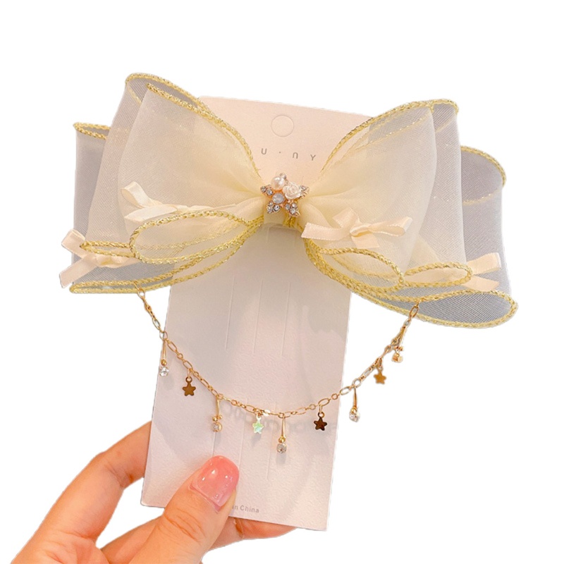 Kẹp Tóc Nơ To Bằng Vải Organza Cho Các Bữa Tiệc Hóa Trang Hàng Ngày