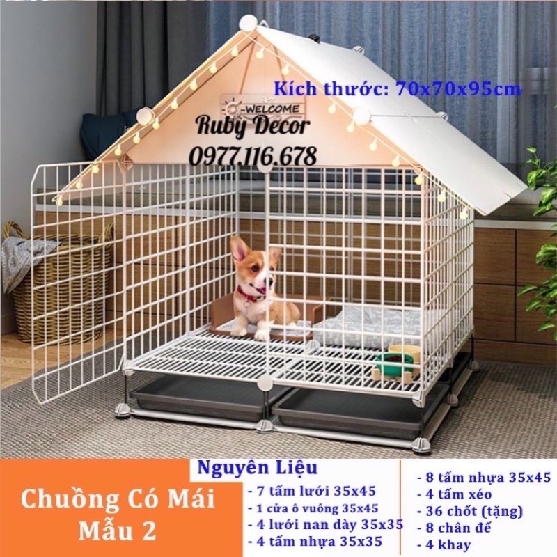 (Tặng chốt) Chuồng chó- lồng quây mèo,thú cưng lắp ghép đa năng - lưới sắt tĩnh điện không gỉ