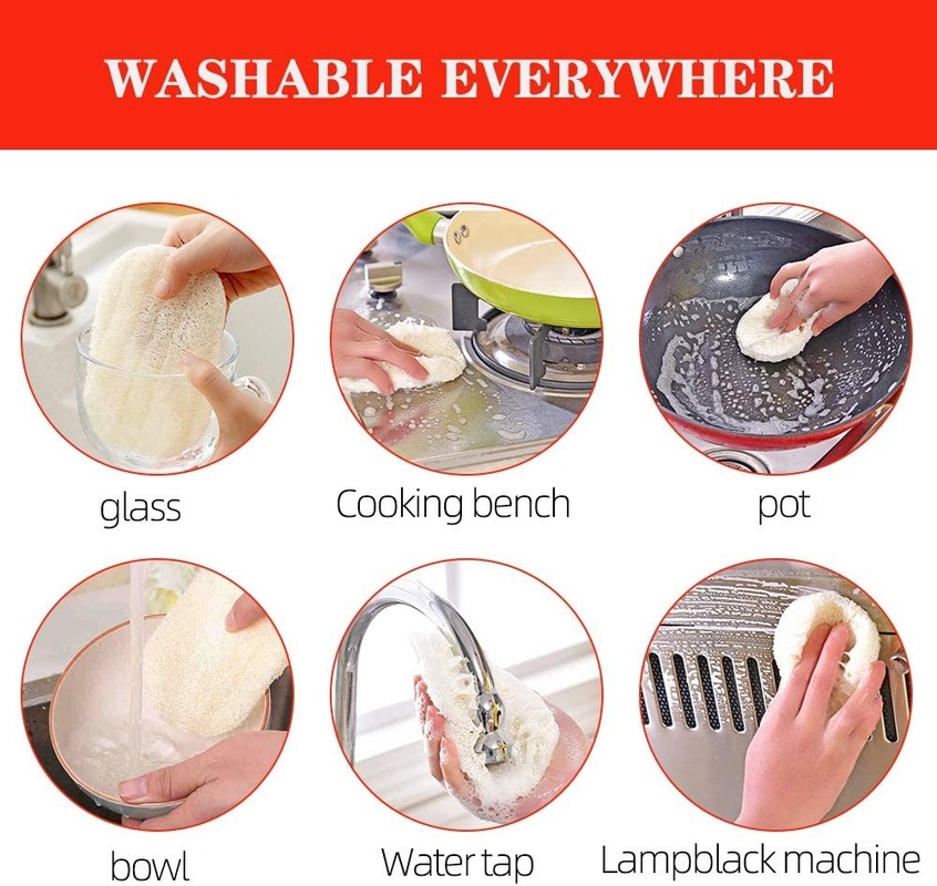 Miếng rửa chén bằng xơ mướp tiện lợi