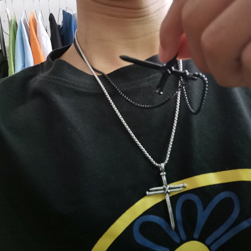 [Giao Hàng Miễn Phí] Dây Chuyền Đôi Hình Chữ Thập 2202 Phong Cách Độc Đáo Dễ Phối Đồ