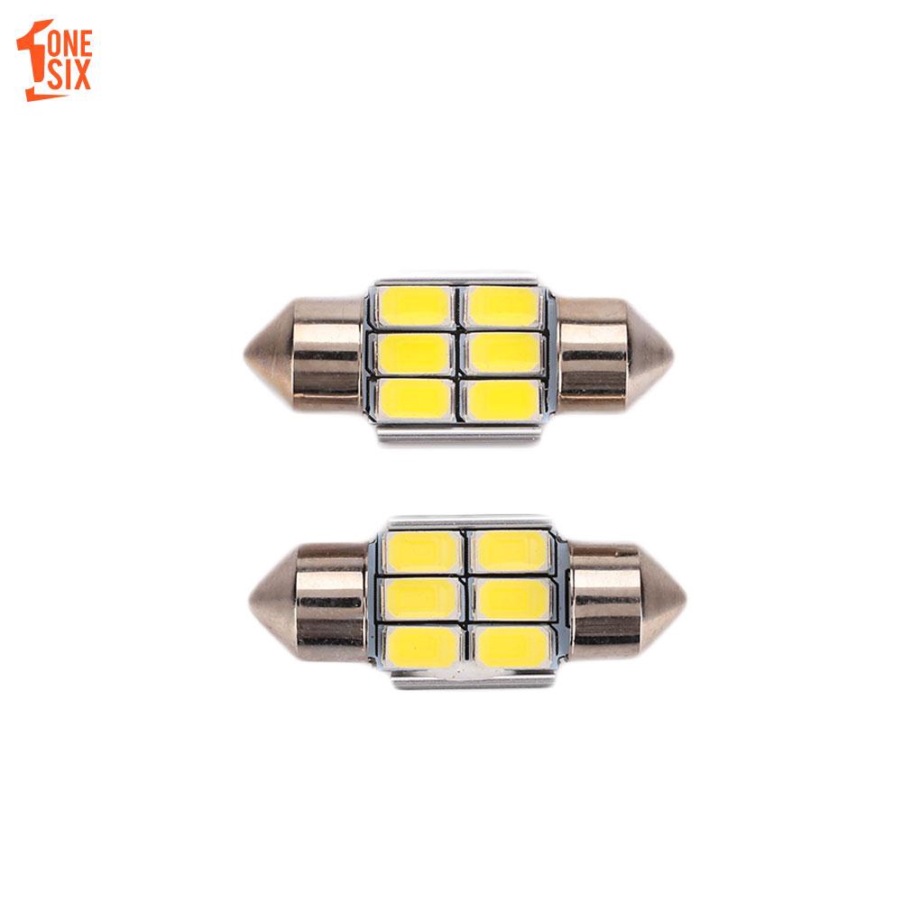 Bộ 2 hạt đèn LED 6SMD kích thước 31mm gắn trần nội thất xe hơi