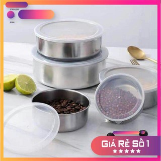 [ SIÊU KHUYẾN MẠI ] Bộ 5 bát inox lạnh có nắp đậy.