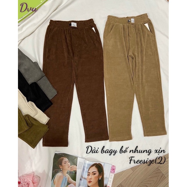 QUẦN BAGGY BỐ NHUNG GIÃN