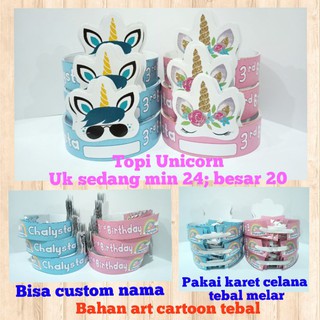 Image of Topi ulang tahun/ultah anak custom tema unicorn, animal, monkey, dll