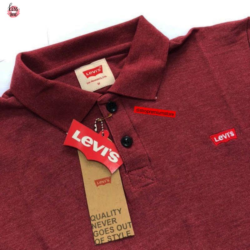 Áo Thun Polo Vải Cotton In Họa Tiết Levis Cá Tính Cho Nam