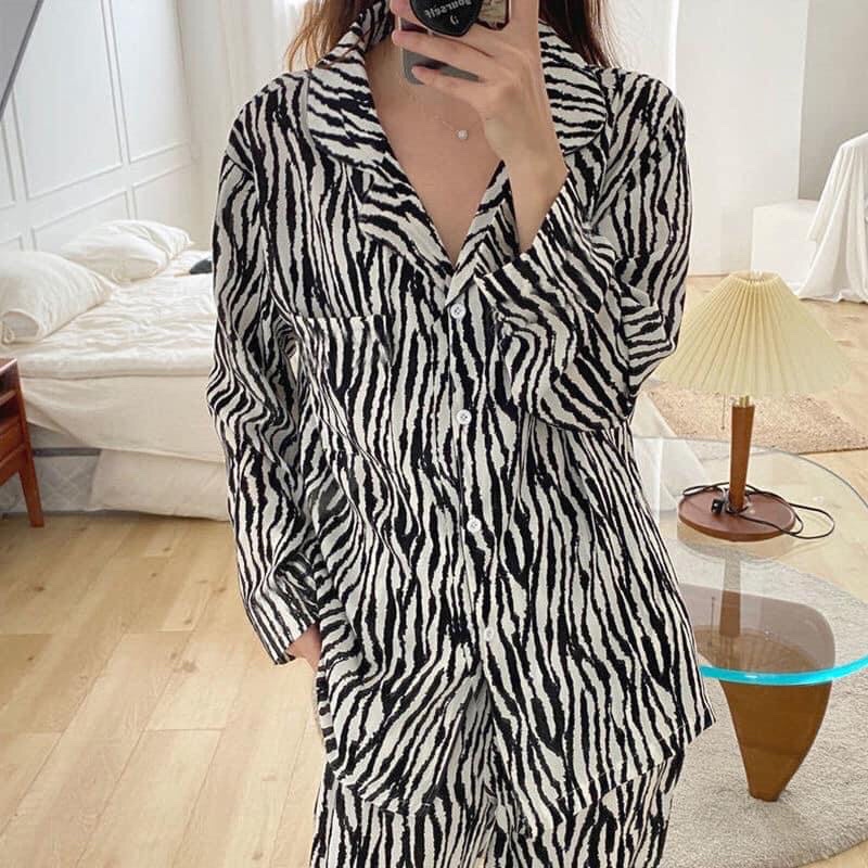 Bộ ngủ dài tay cotton tơ sữa | BigBuy360 - bigbuy360.vn