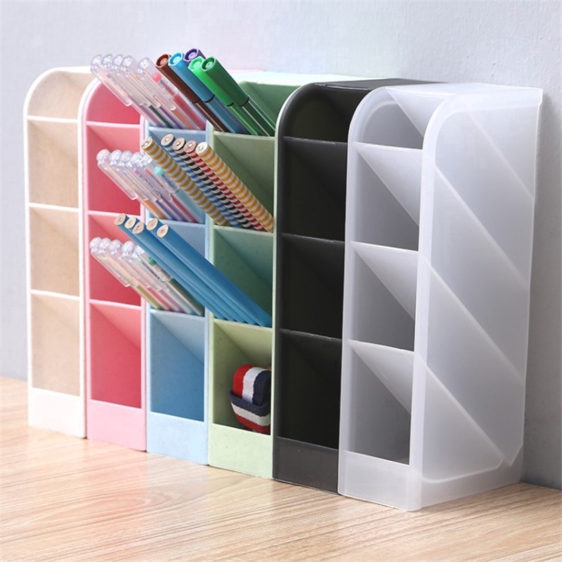 Kệ nhựa đa chức năng đựng bút hoặc dụng cụ trang điểm