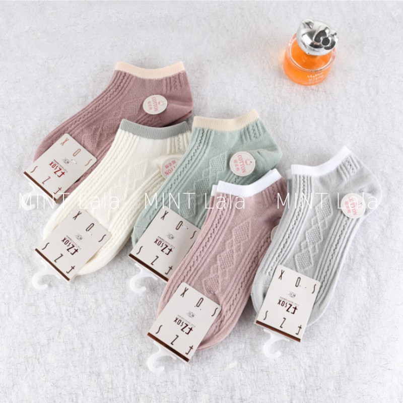 Combo 5 Đôi Tất Cổ Ngắn Nữ Nhiều Màu Êm Chân