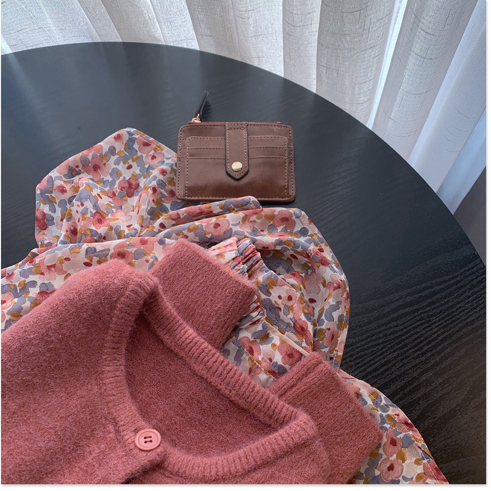 (ORDER) Áo len cardigan len mềm mịn cổ tròn dáng thụng màu vintage nhẹ nhàng Hàn Quốc - sẵn hàng trong kho .