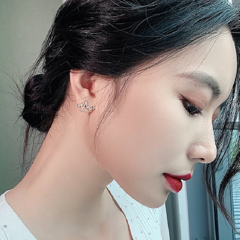 Khuyên tai hình nhịp tim sáng tạo phong cách Âu Mỹ thời trang mới cho nữ