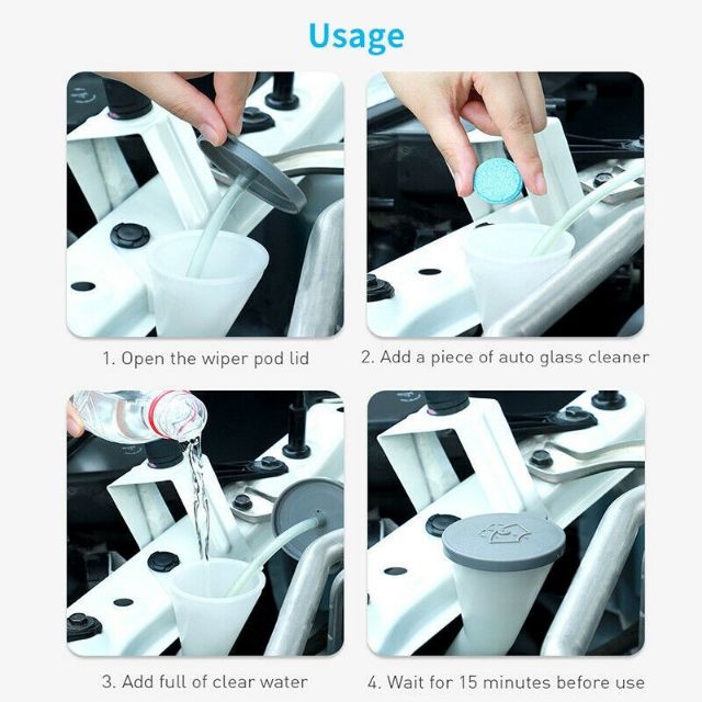 Hộp 12 viên sủi Baseus Auto glass cleaner làm sạch kính dễ dàng hiệu quả tiết kiệm hơn so với nước rửa kính thường