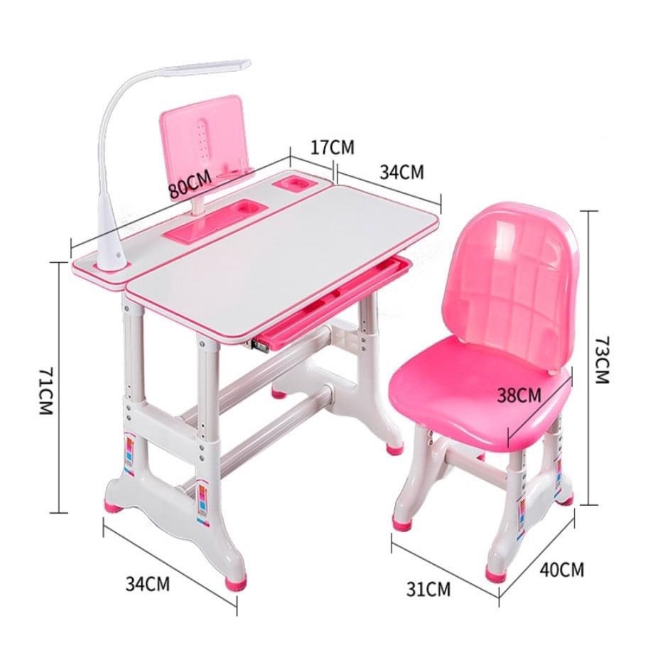 Bộ bàn ghế học sinh chống cận chống gù bàn thông minh có điều chỉnh chiều cao góc nghiêng có giá sách ngăn kéo SKYA B022