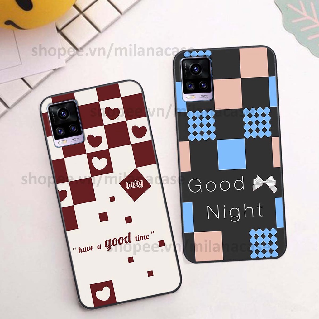 Ốp Vivo V20 caro họa tiết nhiều màu sắc siêu đẹp thời trang cá tính