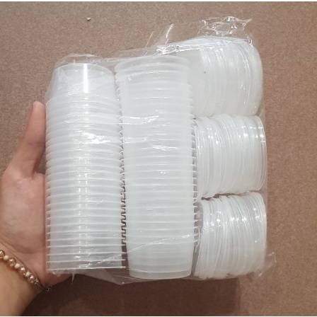 50 hộp nhựa đựng nước sốt , nước chấm , tương , bánh flan - Size 40ml