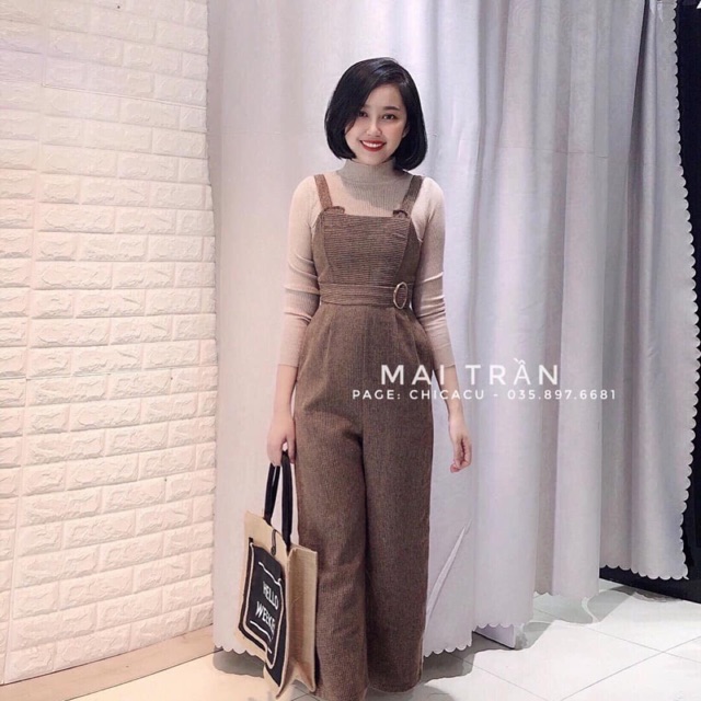 Sét yếm dạ kèm áo len 3p