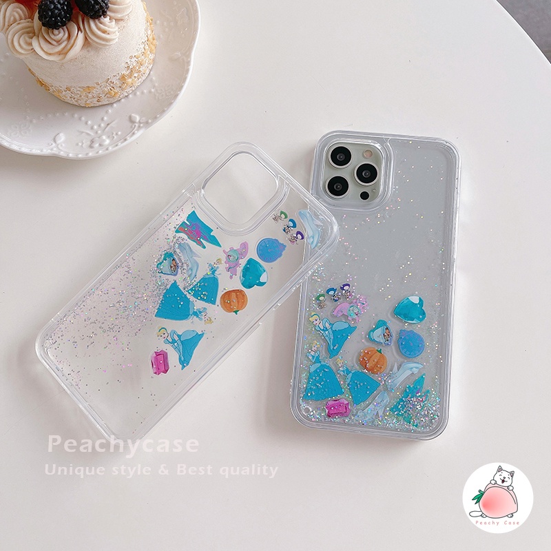 Ốp Điện Thoại PC Cứng Phối Kim Tuyến Nước Cho IPhone 13 12 Pro Max 11 Xr 7plus 6 8 7 Plus Xs Max X