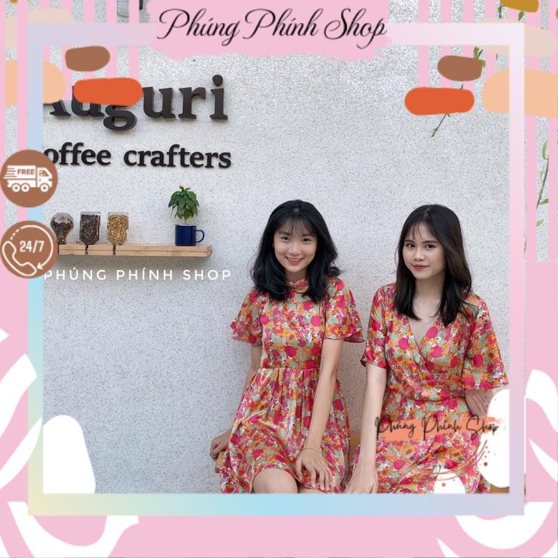 Đầm Hoa Nữ Cổ Tròn Hở Lưng Sexy 2020 Ảnh Thật Mẫu Shop Chụp