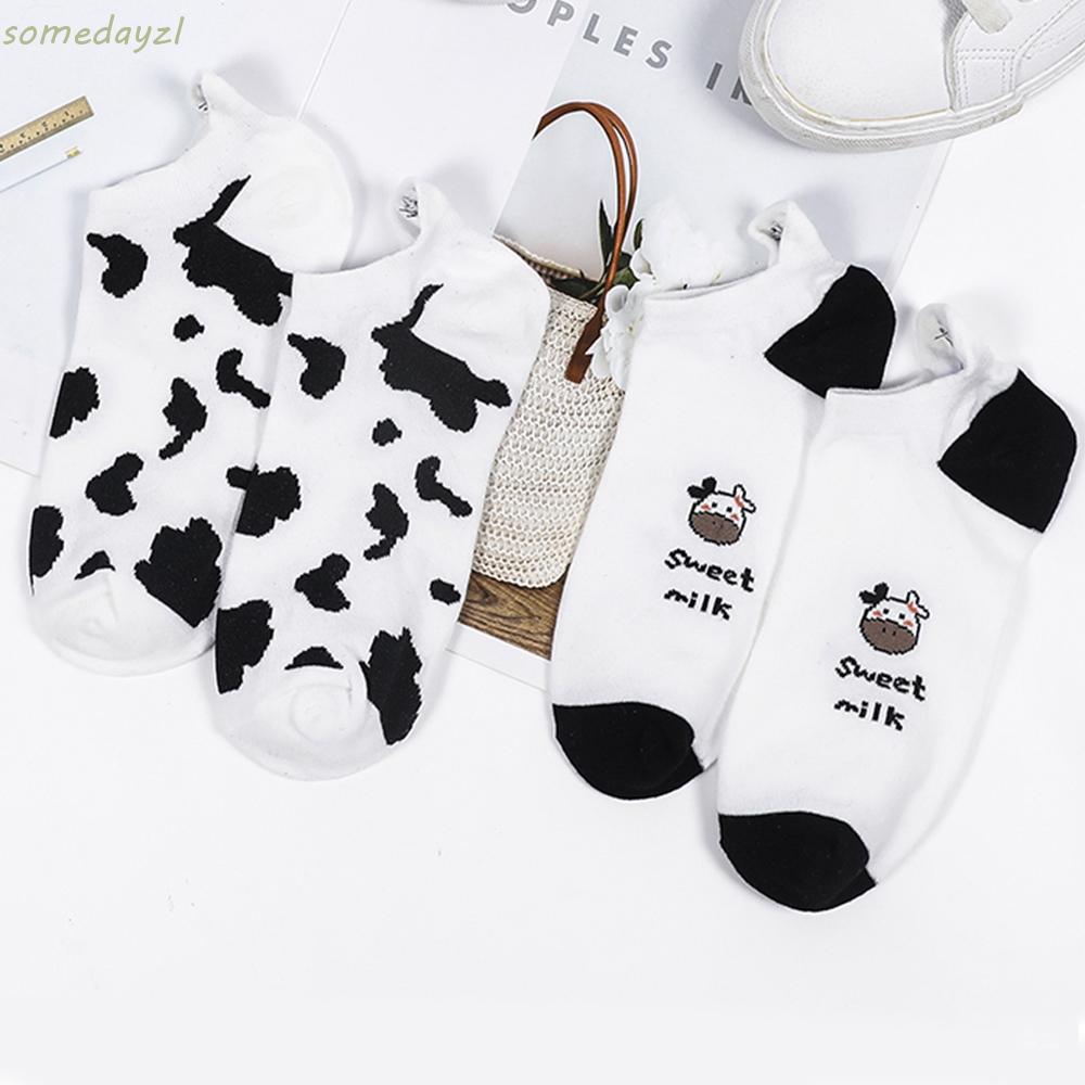 Vớ cotton in họa tiết hoạt hình đáng yêu vui nhộn dành cho nữ