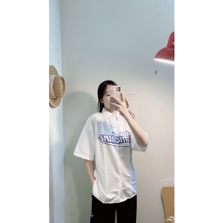 Áo sơ mi form rộng vai xuông (kèm video và ảnh thật)