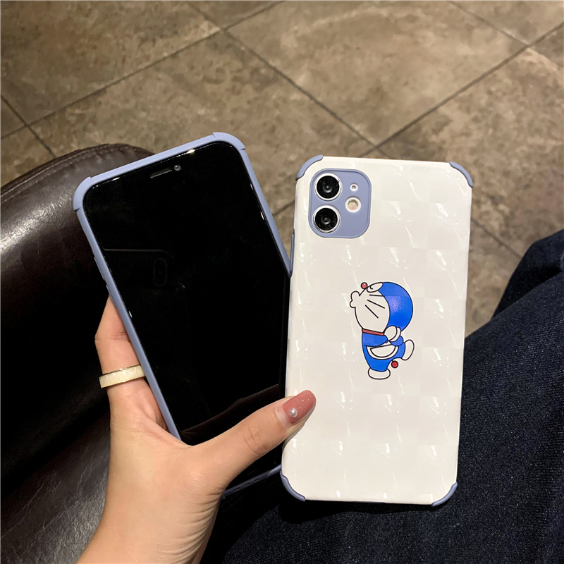 Leather Case For iPhone 12 Pro Max iP11 x XR Four Angle Anti Fall Case 6 7 8 Plus Doraemon Printing Reflective Soft Casing | BigBuy360 - bigbuy360.vn