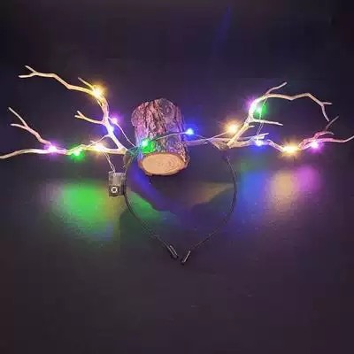Cài tóc  giáng sinh họa tiết sang chảnh, tuần lộc noel 2023, bờm tóc phát sáng, có đèn led nhấp nháy hot hit đồ chơi đèn