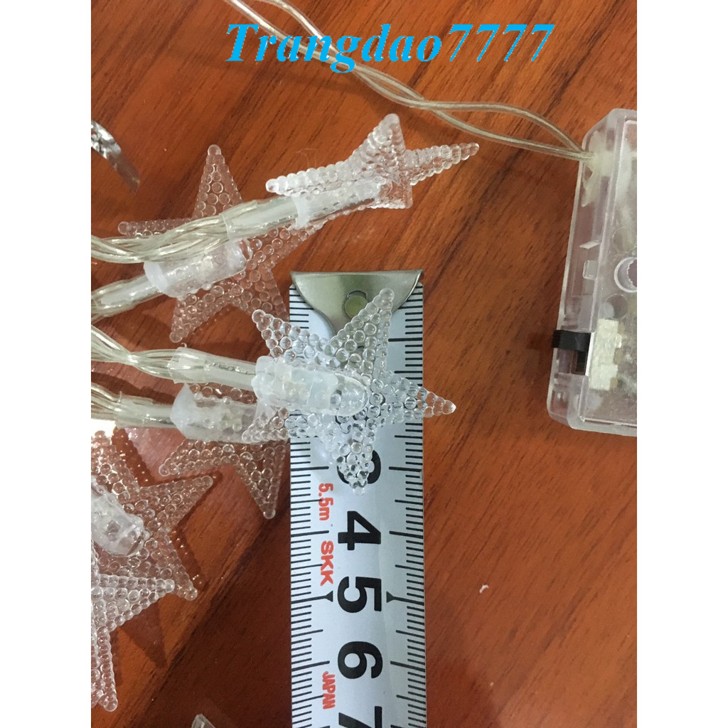 Dây Đèn Led Xài Pin AA Hinh Ngôi Sao May Mắn Trang Trí Tiệc Noel Cắm Trại Decor Phòng Ngủ