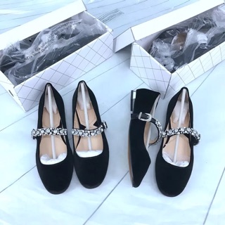 GIÀY NHUNG NGANG ĐÍNH ĐÁ MARY JANE [ ORDER ]
