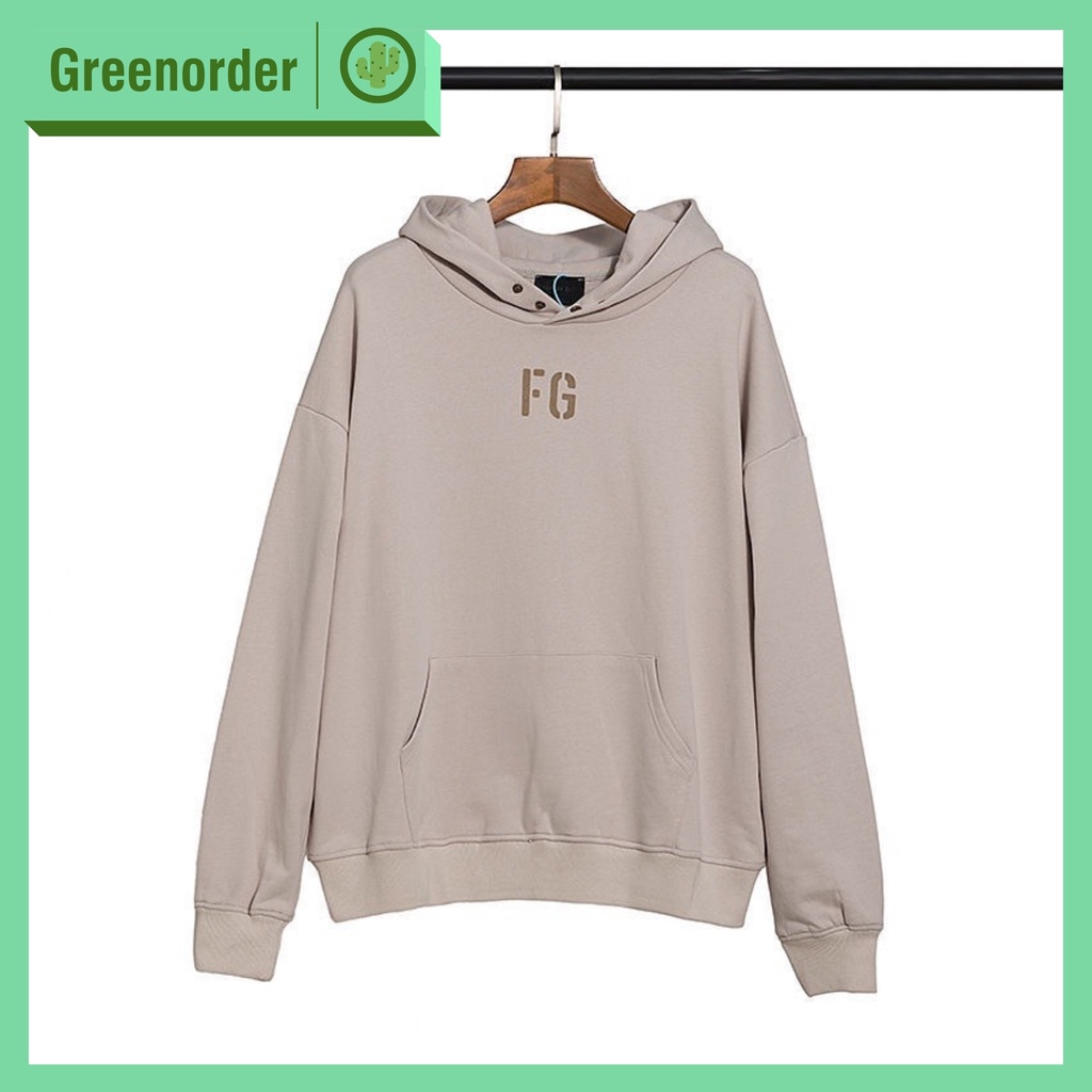 Áo hoodie FOG cúc bấm mũ phối màu trung tính