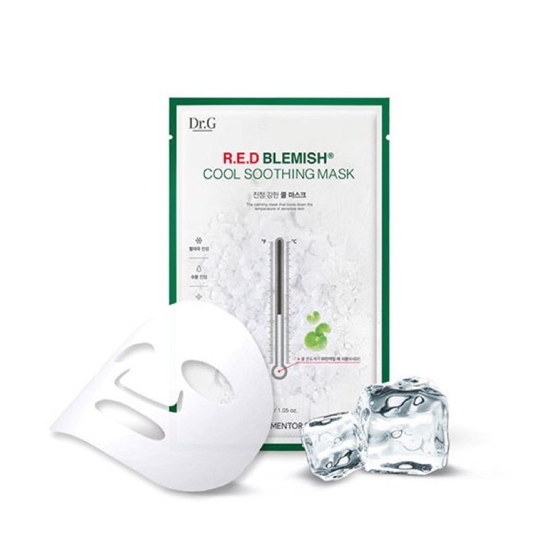 Mặt nạ rau má Dr.G dưỡng ẩm làm dịu da và trắng da RED BLEMISH COOL SOOTHING MASK 30g