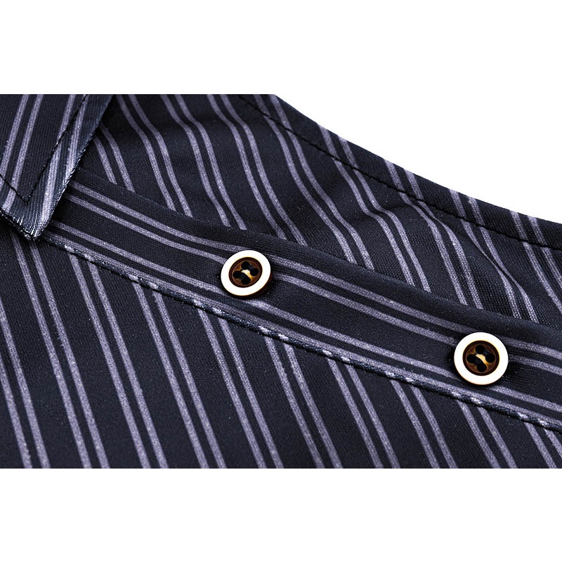 Áo Tank Top Kẻ Sọc Hở Lưng Phối Nút Thời Trang Cho Nữ