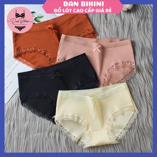 Quần Lót Nữ ❤️FREESHIP❤️ Quần Lót Nữ cotton gân tăm viền ren siêu mềm mịn thoáng mát mã 1778