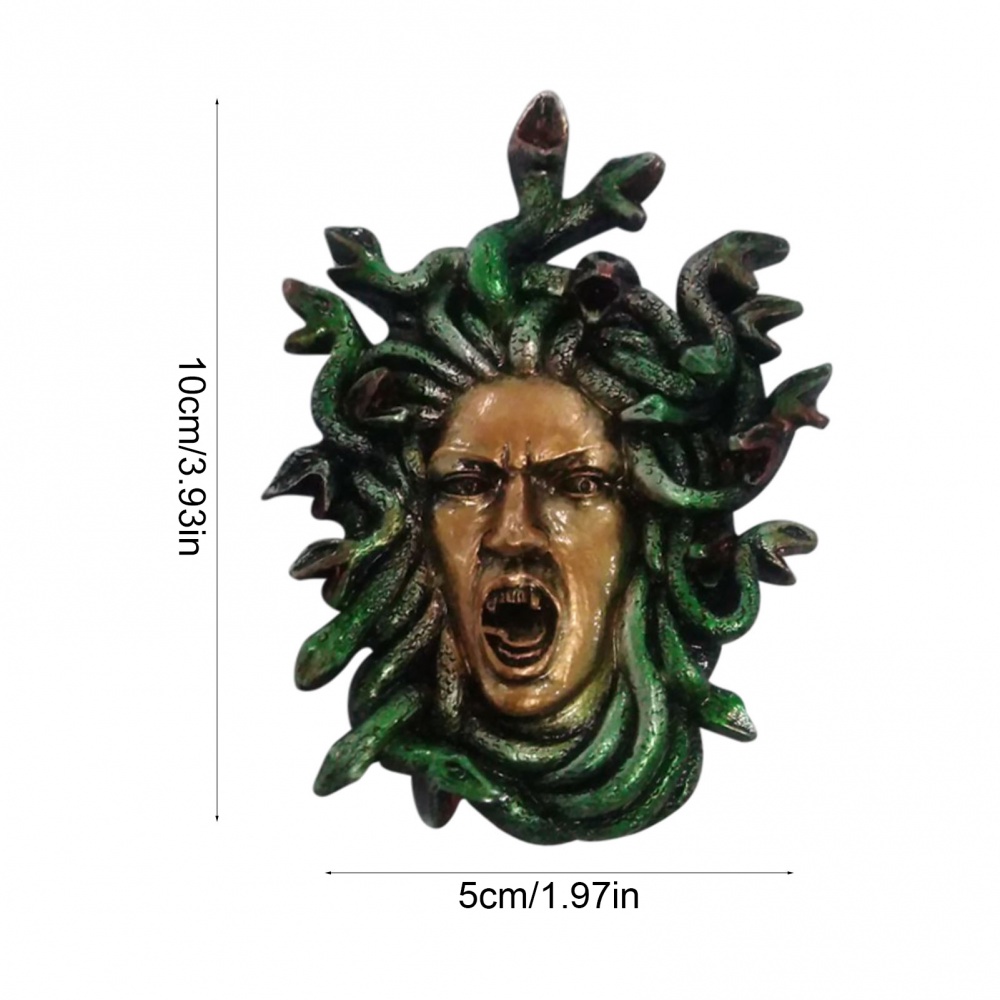 Mô Hình Đầu Rắn Hy Lạp 10cm Bằng Resin Màu Đồng Cổ Điển Treo Tường Trang Trí Phong Cách Gothic Cổ Điển