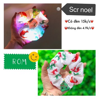 Buộc tóc SCRUNCHIES đèn led hoạ tiết NOEL