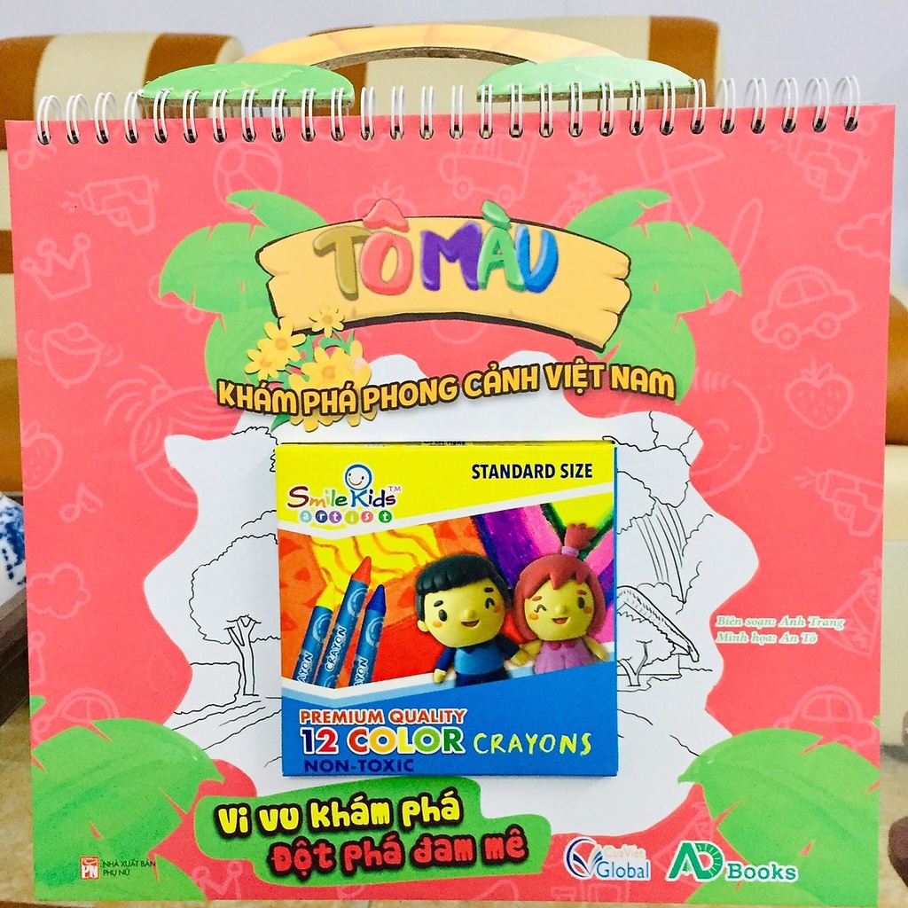 Sách Tô Màu - Khám Phá Phong Cảnh Việt Nam (Tặng kèm hộp bút tô màu)