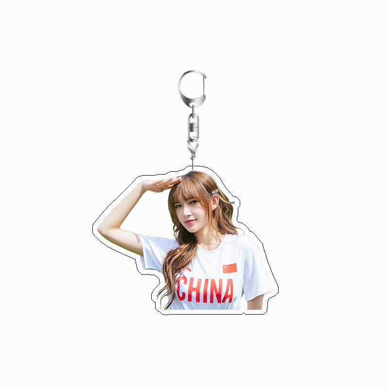 Móc Khóa Mặt Hình Bánh sandwich Hai Mặt acrylic Cheng Xiao